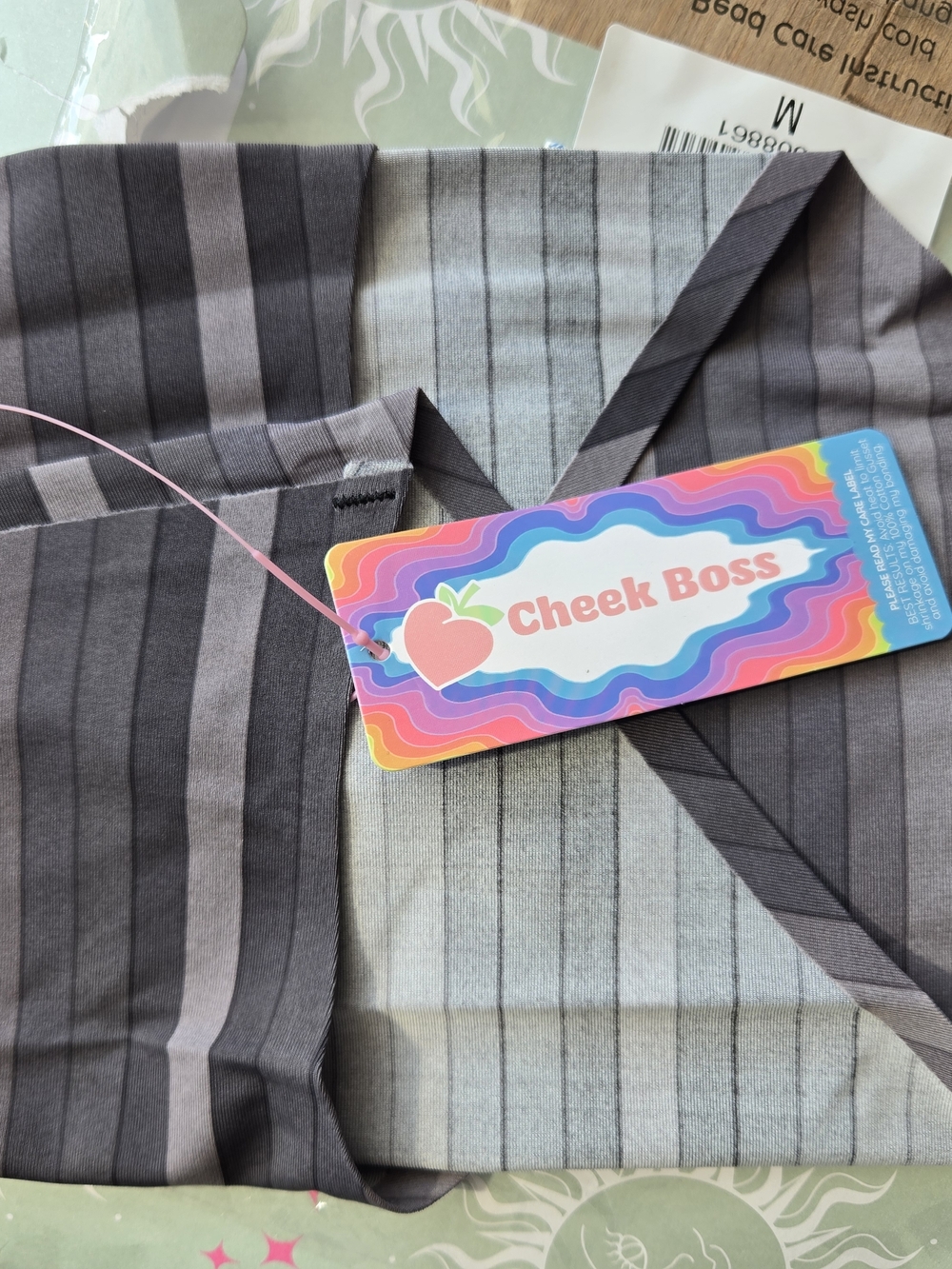 Cheek Boss Striped Gray Panties